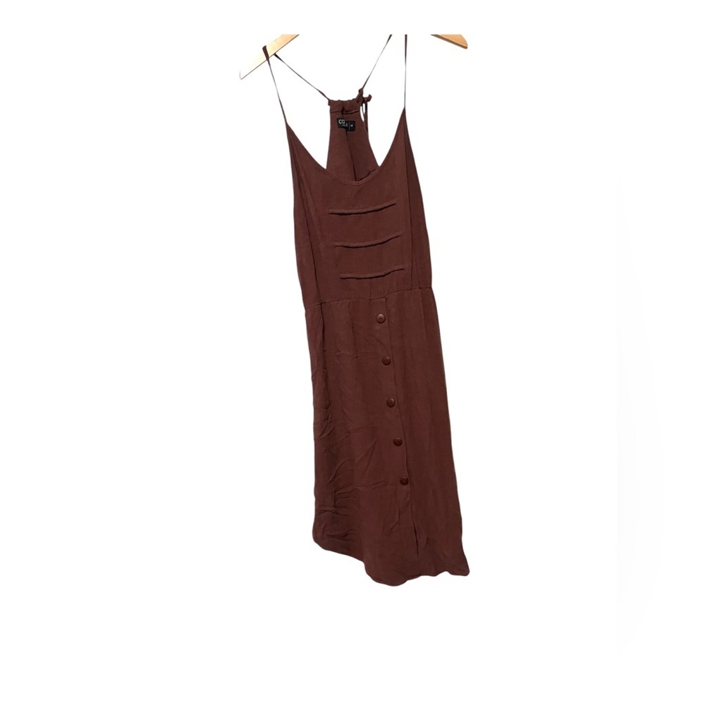 Cokluch Canada linen cotton blend brown dress tie back